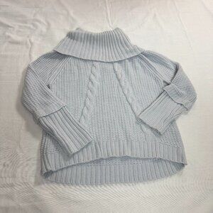 Ivanka Trump Light Blue Cable Knit Sweater | Women’s L | Off-Shoulder